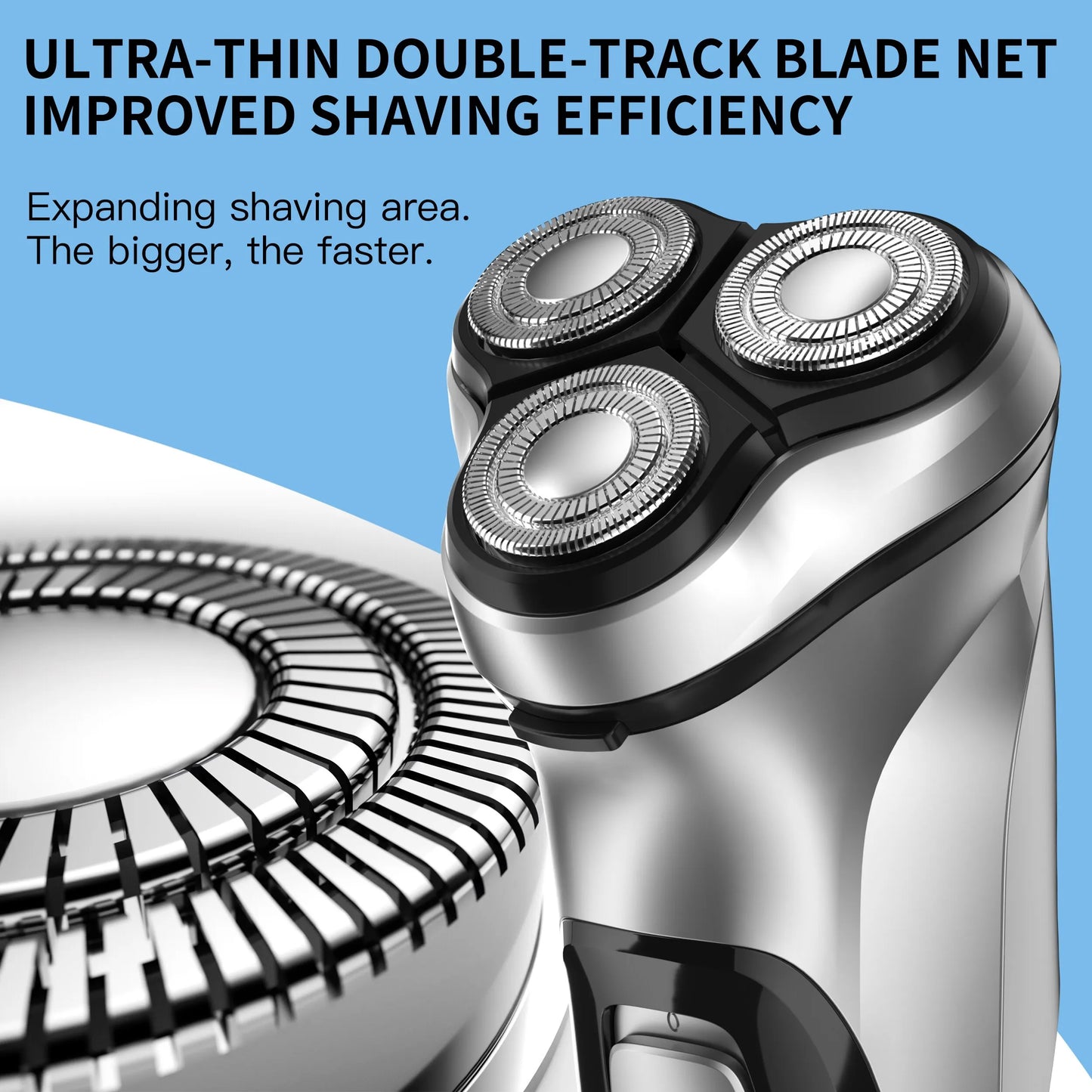 Electrical Rotary Shaver for Men 3D Floating Blade Washable