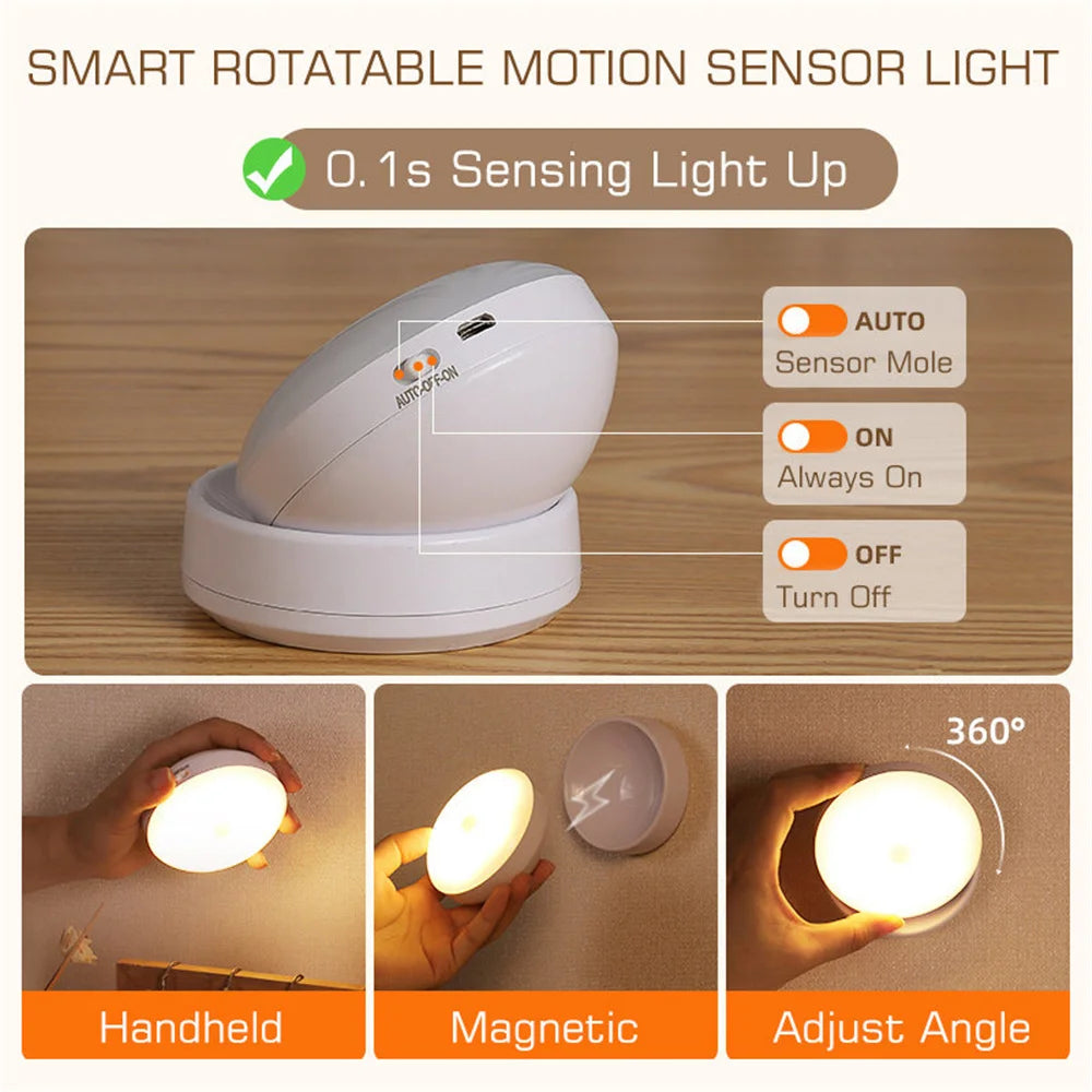 360 Rotated PIR Motion Sensor LED Night Light