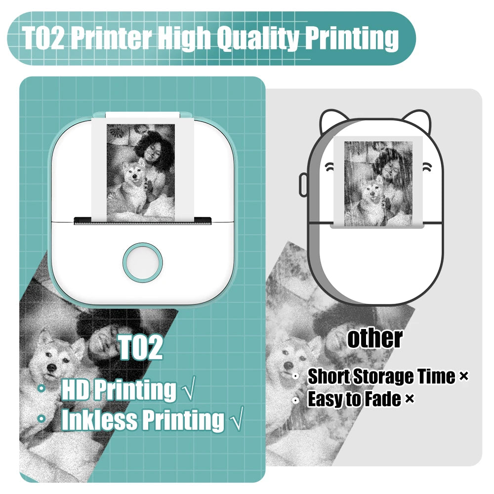 Phomemo T02 Portable Mini Wireless Thermal Printer